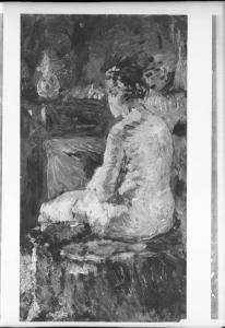 Riproduzione di opera d'arte. Dipinto di Alphonse Monticelli - nudo femminile
