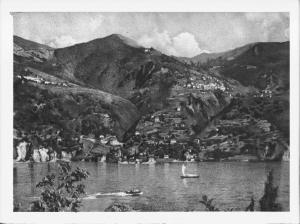 Riproduzione di opera d'arte. Disegno di Pietro Bouvier: veduta del lago di Como: "Sotto il Palanzone"