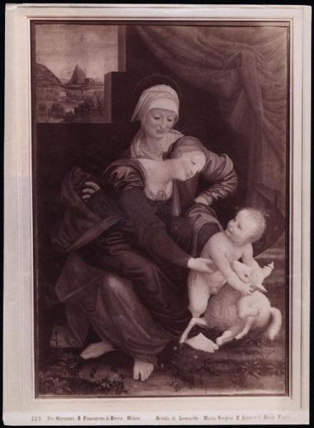 Dipinto - Madonna con Bambino e Sant'Anna - Bernardino Lanino da Leonardo da Vinci - Milano - Pinacoteca di Brera