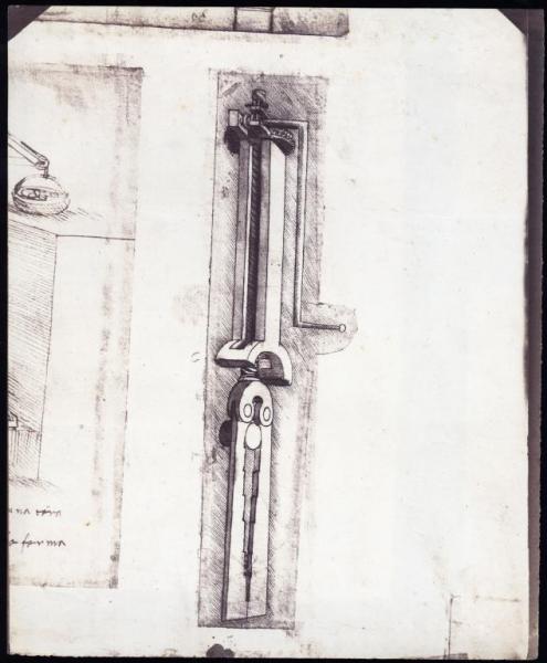 Disegno - Dispositivo meccanico - Leonardo da Vinci - Milano - Biblioteca Ambrosiana - Codice Atlantico