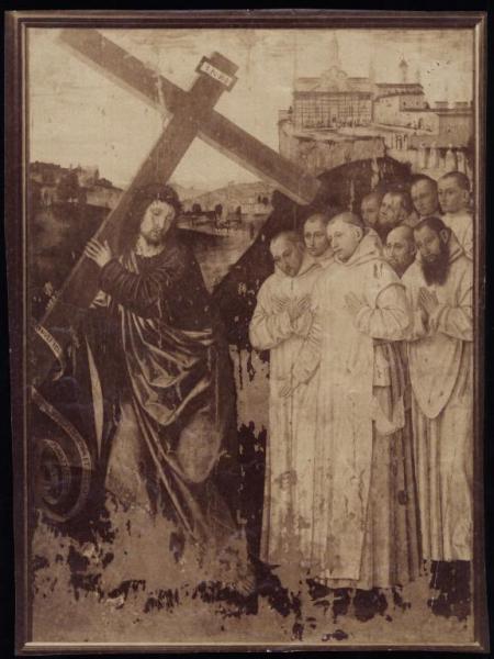 Dipinto - Cristo portacroce con Certosini - Bergognone e Macrino d'Alba - Pavia - Civici Musei del Castello Visconteo - Pinacoteca Malaspina