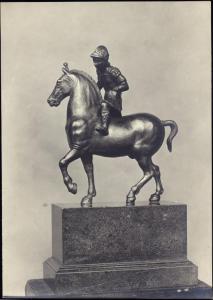 Scultura - Bronzetto - Cavallo e cavaliere - Anonimo