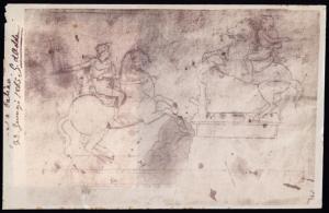 Disegno - Studi per il monumento equestre a Francesco Sforza - Leonardo da Vinci - Milano - Castello Sforzesco - Gabinetto dei Disegni