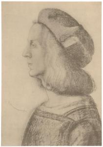 Disegno - Busto d'uomo di profilo - Anonimo lombardo - Firenze - Gabinetto disegni e stampe degli Uffizi - n. 427 E