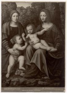 Dipinto - Madonna con Bambino con S. Elisabetta e S. Giovannino - Bernardino Luini - Budapest - Musée des Beaux-Arts