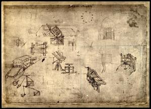 Disegno - Studio di architetture e di macchine - Leonardo da Vinci - Milano - Biblioteca Ambrosiana - Codice Atlantico