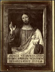 Dipinto murale - Cristo benedicente - Bernardino Luini - Parigi - Museo del Louvre (da Milano - Oratorio di Greco Milanese)