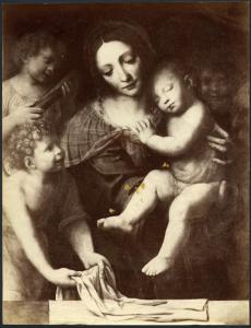 Dipinto - Madonna con Bambino addormentato - Bernardino Luini - Parigi - Museo del Louvre