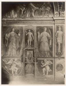 Dipinto murale - S. Apollonia, Cristo Eucaristico e S. Lucia - Bernardino Luini - Milano - Chiesa di S. Maurizio al Monastero Maggiore