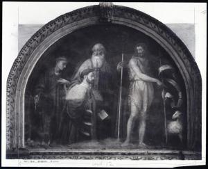 Dipinto murale - Alessandro Bentivoglio con S. Stefano, S. Benedetto e S. Giovanni Battista - Bernardino Luini - Milano - Chiesa di S. Maurizio al Monastero Maggiore