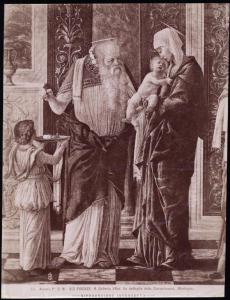 Dipinto - Trittico con Ascensione e Adorazione dei Magi - Circoncisione - Particolare - Andrea Mantegna - Firenze - Galleria degli Uffizi
