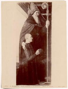 Dipinto - Scomparto di trittico - Sant'Agostino e un committente - Ambrogio Bergognone - Parigi - Museo del Louvre