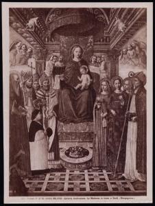 Dipinto - Madonna in trono, angeli e Santi - Ambrogio Bergognone - Milano - Pinacoteca Ambrosiana