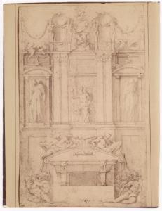 Disegno - Progetto per le Cappelle Medicee/dei Medici Parigi - Da Michelangelo - Museo del Louvre - Dipartimento di arti grafiche - inv. 838 recto