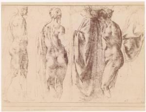 Disegno - Studio di cinque figure - Michelangelo Buonarroti - Parigi - Museo del Louvre