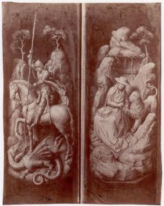 Dipinto - Trittico Sforza - Crocifissione - Già attribuito a Zanetto Bugatto - Ambito di Rogier van der Weyden o Memling - Bruxelles - Musées royaux des Beaux-Arts