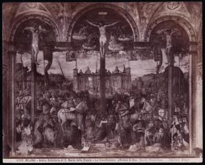 Dipinto murale - Affresco - Crocifissione - Giovanni Donato Montorfano e Leonardo da Vinci - Milano - Chiesa di Santa Maria delle Grazie - Refettorio