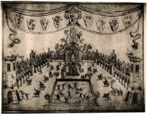 Milano - Castello Sforzesco. Civica Raccolta delle Stampe A. Bertarelli, Giuseppe Maria Mitelli, scena di giochi (?), incisione su carta (1697).