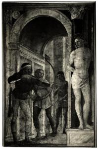 Pittura murale - affresco - Vincenzo Foppa - Martirio di San Sebastiano - Milano - Pinacoteca di Brera.