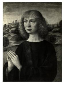 Milano - Pinacoteca di Brera. Herman Rode, ritratto d'uomo in atto di pregare, olio su tavola.