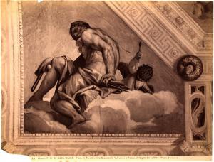 Maser - Villa Barbaro. Paolo Veronese, Vulcano, particolare del soffitto, affresco (1566-68).