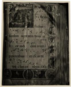 Pagina miniata di antifonario (1476) - Cristoforo de Predis - Varese - Sacro Monte - Museo Baroffio
