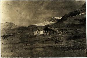 Dipinto - Paesaggio alpino - Eugenio Gignous - Lanzo d'Intelvi - Collezione Guglielmo Poletti