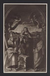 Pietro Presciutti (?), Madonna con Bambino e Santi, olio su tavola.