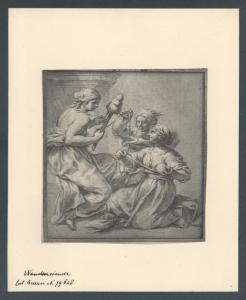 Weimar - Kunstsammlungen. Maestro italiano del XVI sec., le tre Parche, disegno monocromo su carta.
