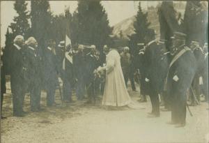 Cerimonia della traslazione della salma del Milite Ignoto - Aquileia - Vittorio Emanuele III e Elena di Savoia presenziano alla cerimonia