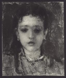 Dipinto - Ritratto di bambina - Antonio Mancini - Lanzo d'Intelvi - Collezione Guglielmo Poletti