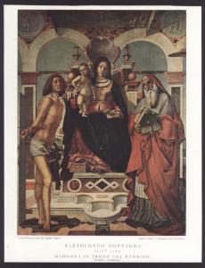 Venezia - Gallerie dell'Accademia. Bartolomeo Montagna, Madonna in trono con Bambino e due santi, olio su tavola.