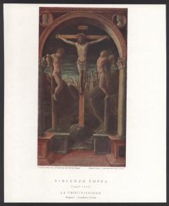 Dipinto - Vincenzo Foppa - I tre crocefissi - Crocifissione - Bergamo - Accademia Carrara.