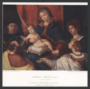 Bergamo - Accademia Carrara. Andrea Previtali, Sacra conversazione, olio su tela.
