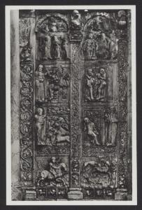 Verona - Basilica di S. Zeno Maggiore. Bassorilievi laterali a destra del portale con scene del Vecchio Testamento.