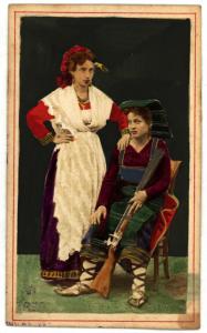 Ritratto femminile - Due donne in costume popolare romano