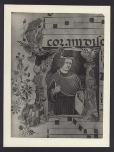 Milano - Castello Sforzesco. Biblioteca Trivulziana, corale, ritratto di santo, iniziale miniata su pergamena (XV sec.).