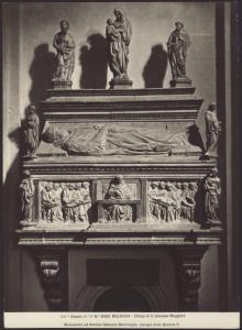 Bologna - Chiesa di S. Giacomo Maggiore. Jacopo della Quercia e aiuti, monumento funebre di Antonio Galeazzo Bentivoglio, scultura in pietra (1435).