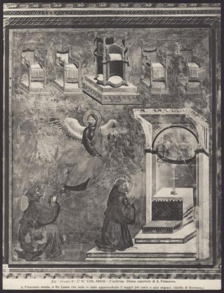 Assisi - Basilica superiore di S. Francesco. Giotto, Frate Leone vede il trono celeste destinato a S. Francesco, affresco.