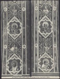 Padova - Cappella degli Scrovegni. Giotto, particolare delle fasce decorative che inquadrano le scene con figure di Santi e Dottori della Chiesa, affresco (1305-6).