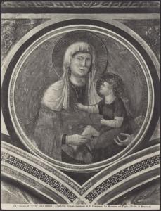 Assisi - Basilica superiore di S. Francesco. Giotto, Madonna con Bambino entro medaglione, affresco.