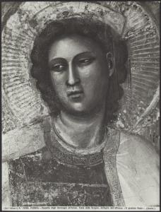 Padova - Cappella degli Scrovegni. Giotto, testa della Vergine, particolare del Giudizio Universale, affresco (1305-6).
