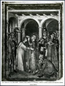 Assisi - Basilica inferiore di S. Francesco. Cappella di S. Martino. Simone Martini, Investitura di S. Martino, affresco (1322-26).