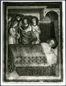 Assisi - Basilica inferiore di S. Francesco. Cappella di S. Martino. Simone Martini, S. Martino vede Cristo in sogno con il mantello donato, affresco (1322-26).