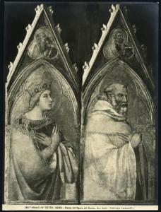 Siena - Museo dell'Opera del Duomo. Ambrogio Lorenzetti, due santi, laterali di polittico, tempera su tavola.