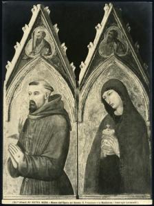 Siena - Museo dell'Opera del Duomo. Ambrogio Lorenzetti, S. Francesco e la Maddalena, laterali di polittico, tempera su tavola.