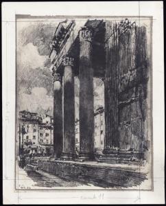 Disegno - Roma - Pantheon - Giuseppe Mentessi
