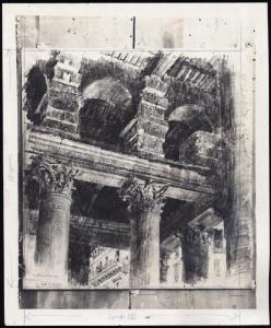 Disegno - Roma - Pantheon - Particolare - Giuseppe Mentessi