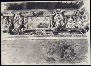 Disegno - Roma - Museo Gregoriano Etrusco - Particolare di un fregio attribuito a Giorgio Vasari - Giuseppe Mentessi