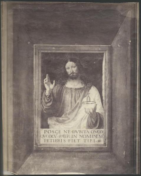 Dipinto murale - Cristo benedicente, salvatore del mondo - Bernardino Luini - Paris - Musée du Louvre